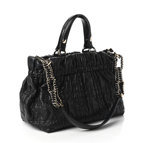 CHRISTIAN DIOR Gaufre Lambskin Cannage Delices Tote